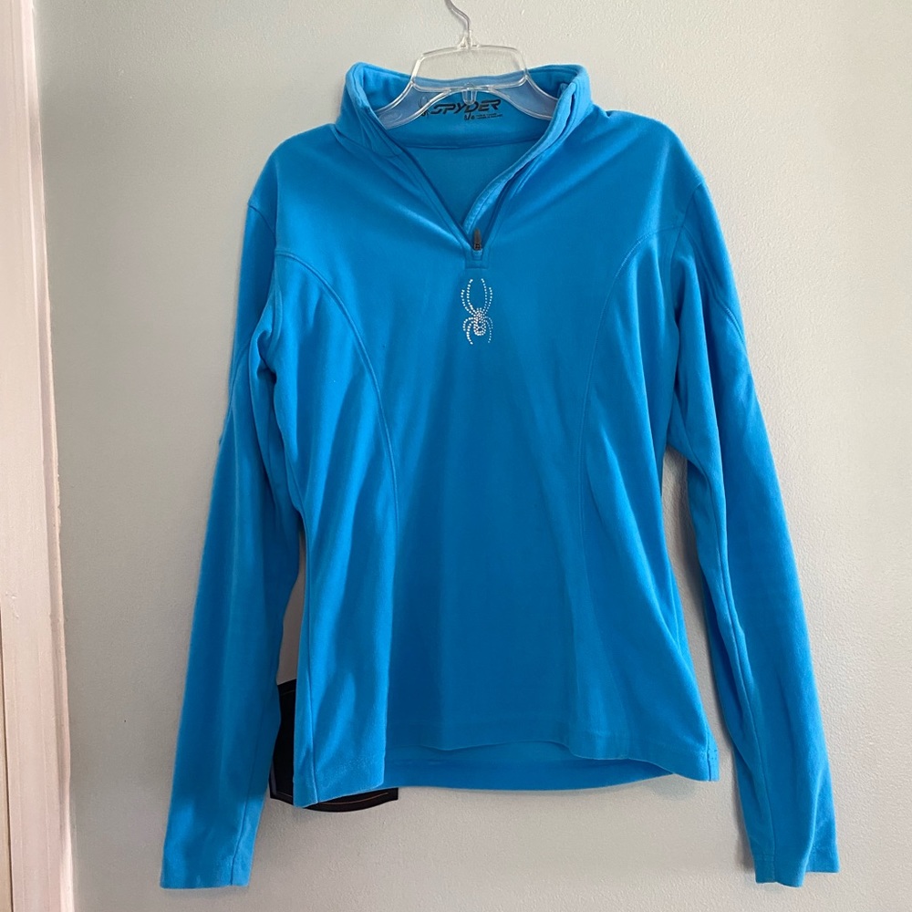 Ice blue spyder pullover fleece